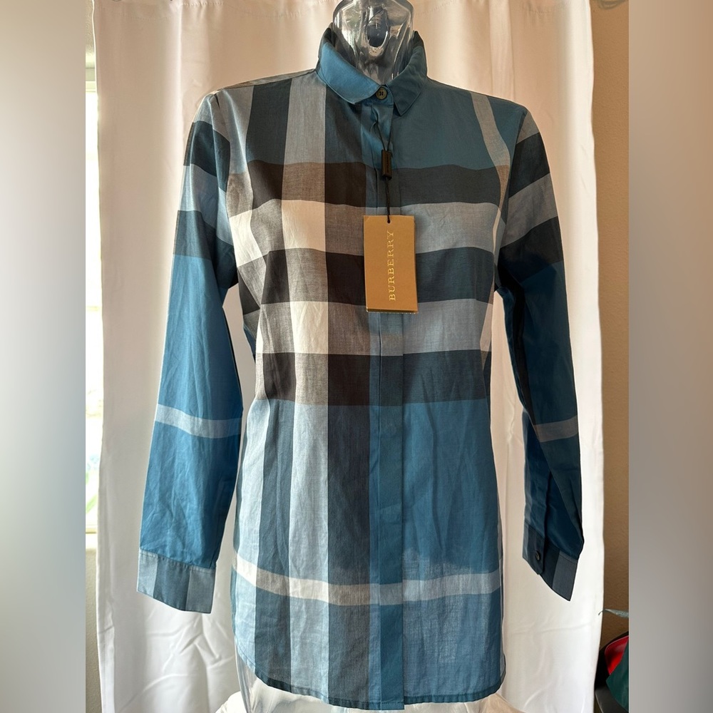 Blue Burberry Women’s Shirt size Medium BRAND NEW